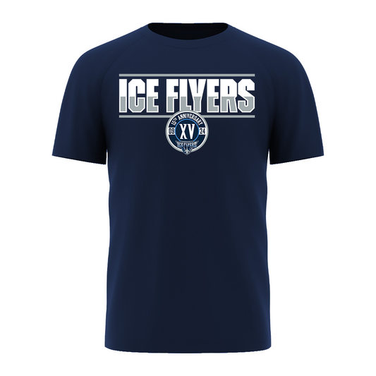 Youth Ice Flyers 15th Anniversary Tee - Navy