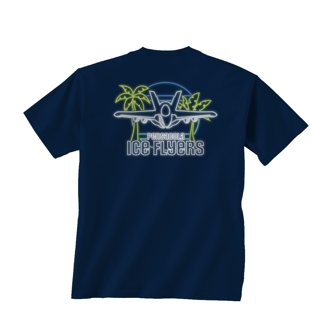 Alternate Logo Neon Comfort Colors T-Shirt Navy