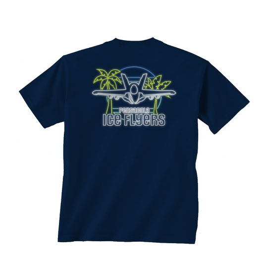 Alternate Logo Neon Comfort Colors T-Shirt Navy