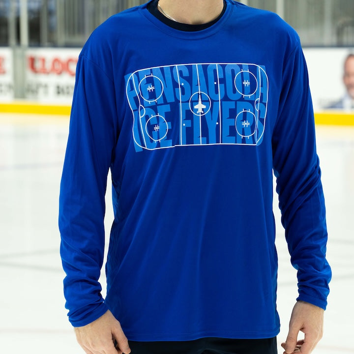 Rink Long Sleeve Dri Fit Shirt- Royal Blue