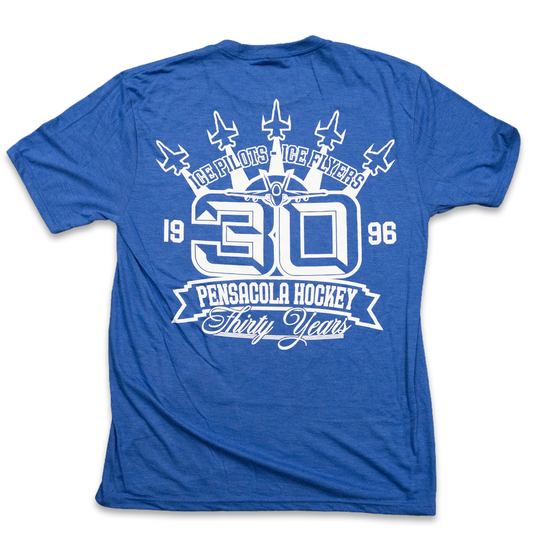 Ice Flyers Adult 30th Anniversary Legacy T-shirt back