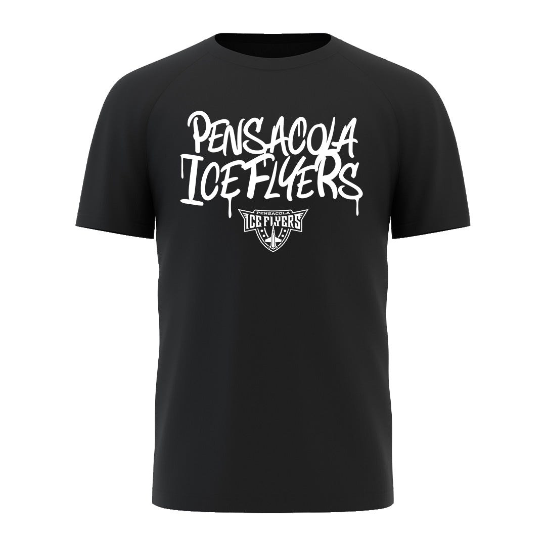 Youth Ice Flyers Graffiti Tee - Black