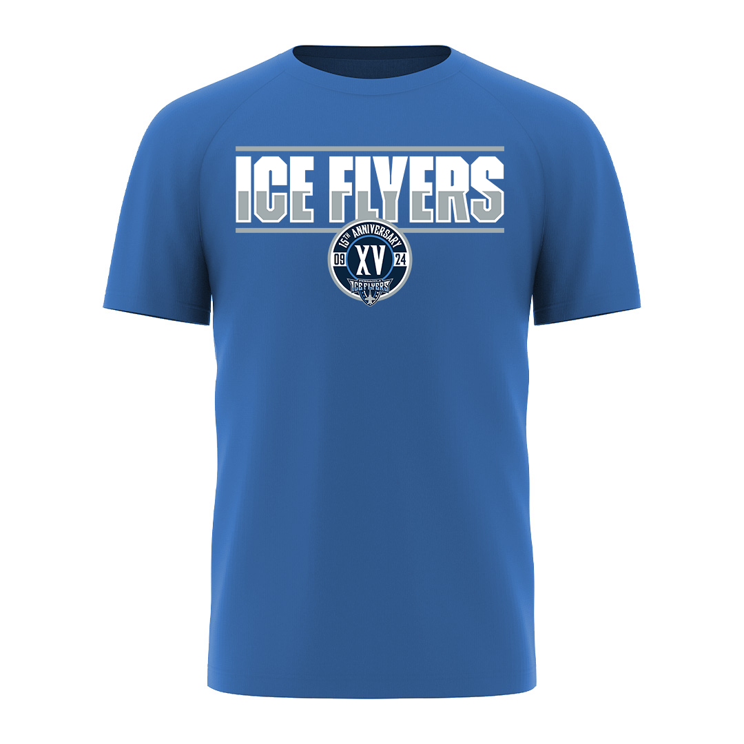 Ice Flyers 15th Anniversary Tee - Light Blue – Pensacola Ice Flyers