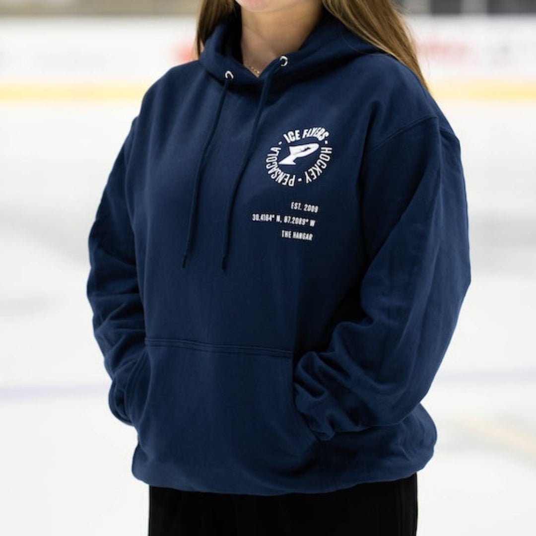 Navy P Logo Fleece Hoodie