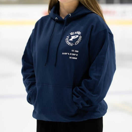 Navy P Logo Fleece Hoodie
