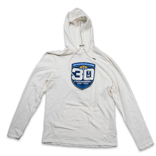 Ice Flyers Adult 30th Anniversary Cream Lightweight Hoodie