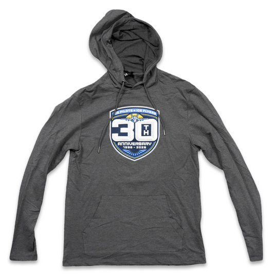 Ice Flyers Adult 30th Anniversary Gray T-Shirt Hoodie front