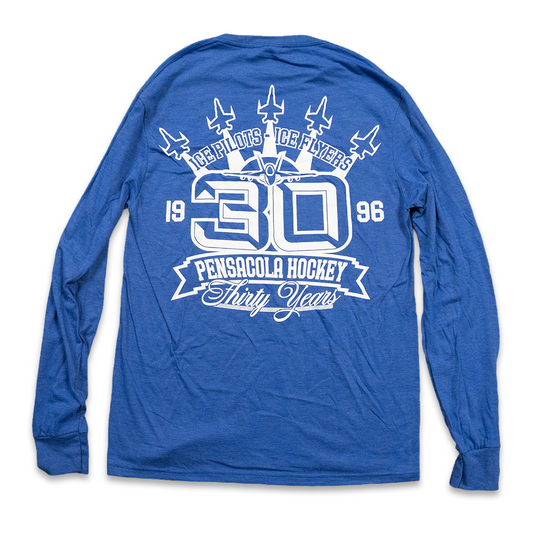 Ice Flyers Adult 30th Anniversary Legacy Long Sleeve T-shirt  back