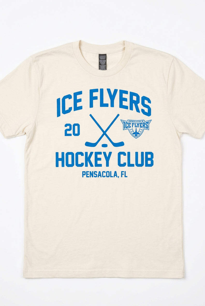 Ice Flyers Adult Front & Back Sticks T-shirt