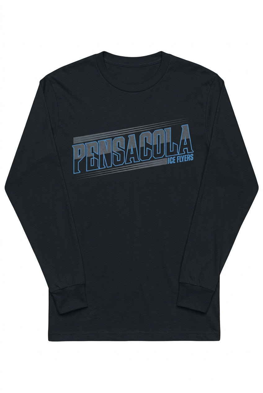 Ice Flyers Adult Slanted Wordmark Long Sleeve T-shirt