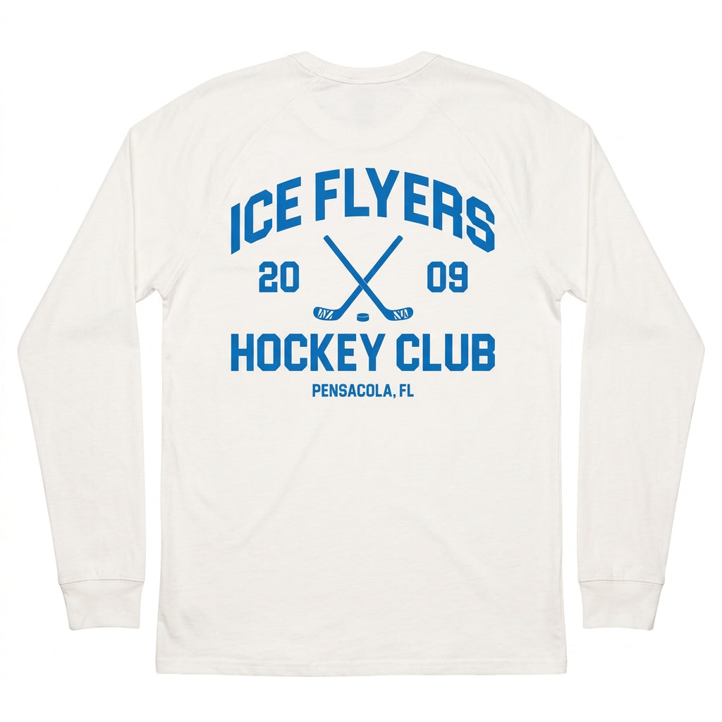 Ice Flyers Front & Back Sticks Featherweight Crewneck back