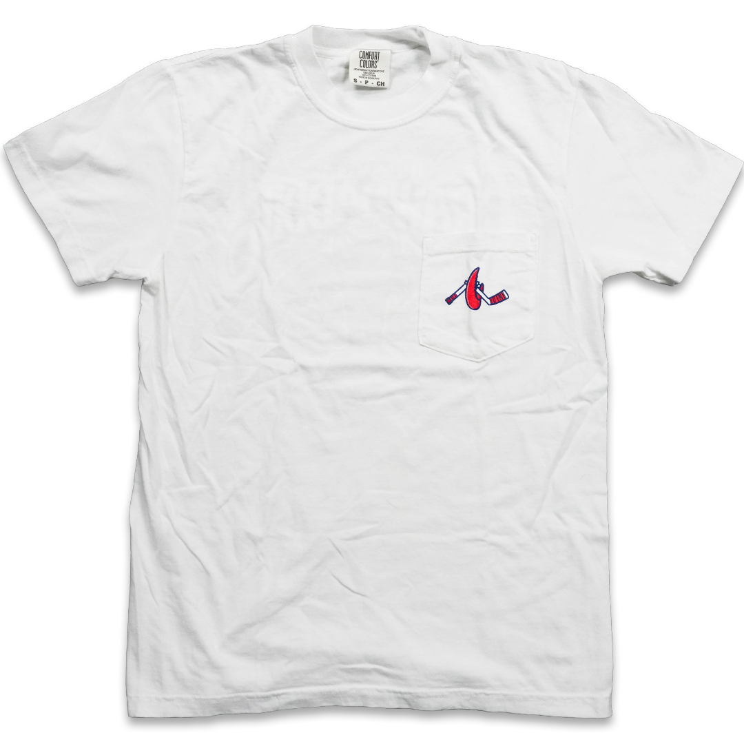 Who’s Your Crawdaddie Pocket T-Shirt – White